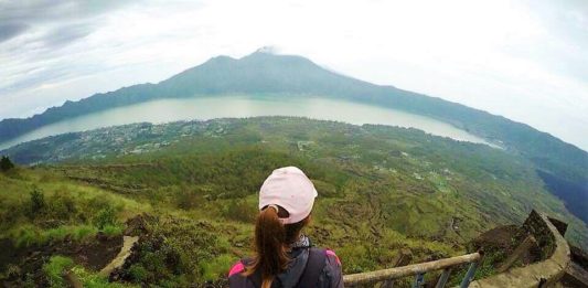 žena, panorama planine